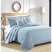 Charlton Home® Arria Reversible 3 Piece Quilt Set Polyester/Polyfill/Cotton in Blue | Queen Quilt + 2 Shams | Wayfair