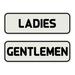 Signs ByLITA Standard Ladies Gentlemen Restroom Sign Set - Black/Gold Small 2" X 6" Plastic in Gray | 2 H x 6 W x 1 D in | Wayfair AQS-LGRS-LTGRY