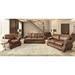 Sunset Trading Charleston 63" Leather Match Rolled Arm Loveseat Leather Match in Brown | 37 H x 63 W x 40 D in | Wayfair SU-CR2130-3786-200BNLFE