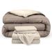 Bare Home 1800 Premium Microfiber Reversible Bed-In-A-Bag Microfiber in White/Brown | Full | Wayfair 653590698296