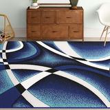 Black 45 W in Area Rug - Ivy Bronx Mccampbell Abstract Navy Blue/White/Gray Area Rug | Wayfair 6A411856B830454798C188ABCA47CC3E