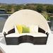 Latitude Run® Patio Round Daybed w/ Canopy Wicker/Rattan in Black/Brown | 55 H x 75.5 W x 69.5 D in | Wayfair 818403F911F84DC2AB5FEA608895AC28