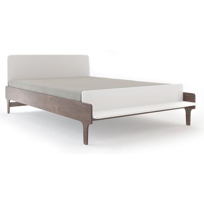 Oeuf River Full Bed - White/Walnut