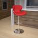 Contemporary Vinyl/Chrome Adjustable Curved Back Barstool - 19.25"W x 19"D x 33.75" - 42.25"H