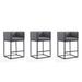 Manhattan Comfort Embassy 34 in. Black Metal Counter Height Bar Stool (Set of 3)