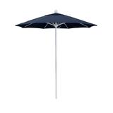 California Umbrella 7.5' Rd.. Aluminum Frame, Fiberglass Rib Patio Umbrella, Push Open, White Finish, Sunbrella Fabric