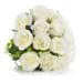 Enova Home 18 Heads Artificial Silk Open Roses Fake Flowers Bouquet for Home Wedding Centerpiece - N/A