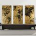 Longshore Tides Golden Atlas - 3 Piece Wrapped Canvas Painting Set Canvas in White | 24 H x 36 W x 0.75 D in | Wayfair