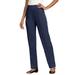 Plus Size Women's Crease-Front Knit Pant by Roaman's in Navy (Size 12 WP) Pants