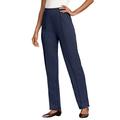 Plus Size Women's Crease-Front Knit Pant by Roaman's in Navy (Size 12 W) Pants