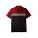 Men's Big & Tall No Sweat Polo by KingSize in Deep Burgundy Colorblock (Size XL)