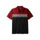 Men's Big & Tall No sweat Polo by KingSize in Deep Burgundy Colorblock (Size XL)