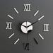 Modern DIY Large Wall Clock Big Watch Decal 3D Stickers Roman Numerals Mute Wall Clock Home Office Removable Decoration