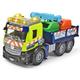 Dickie Toys Action Truck Recycling LKW inkl. Recycling-Container, mit Kran, Sound und Warnlicht, Be- und Entladefunktion, Müllabfuhr für Kinder ab 3 Jahren 203745015 Grün/Blau