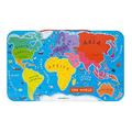 Janod Wooden Magnetic World Map Puzzle - 92 Magnetic Pieces - 70 x 43 cm - English Version - Educational Game from 7 Years Old, J05504
