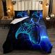 Game Gaming Duvet Insert Gamer Gamepad Duvet for Kids Boys Girls Blue Games Joystick Comforter Honeycomb Blue Down Comforter 3Pcs Double Size