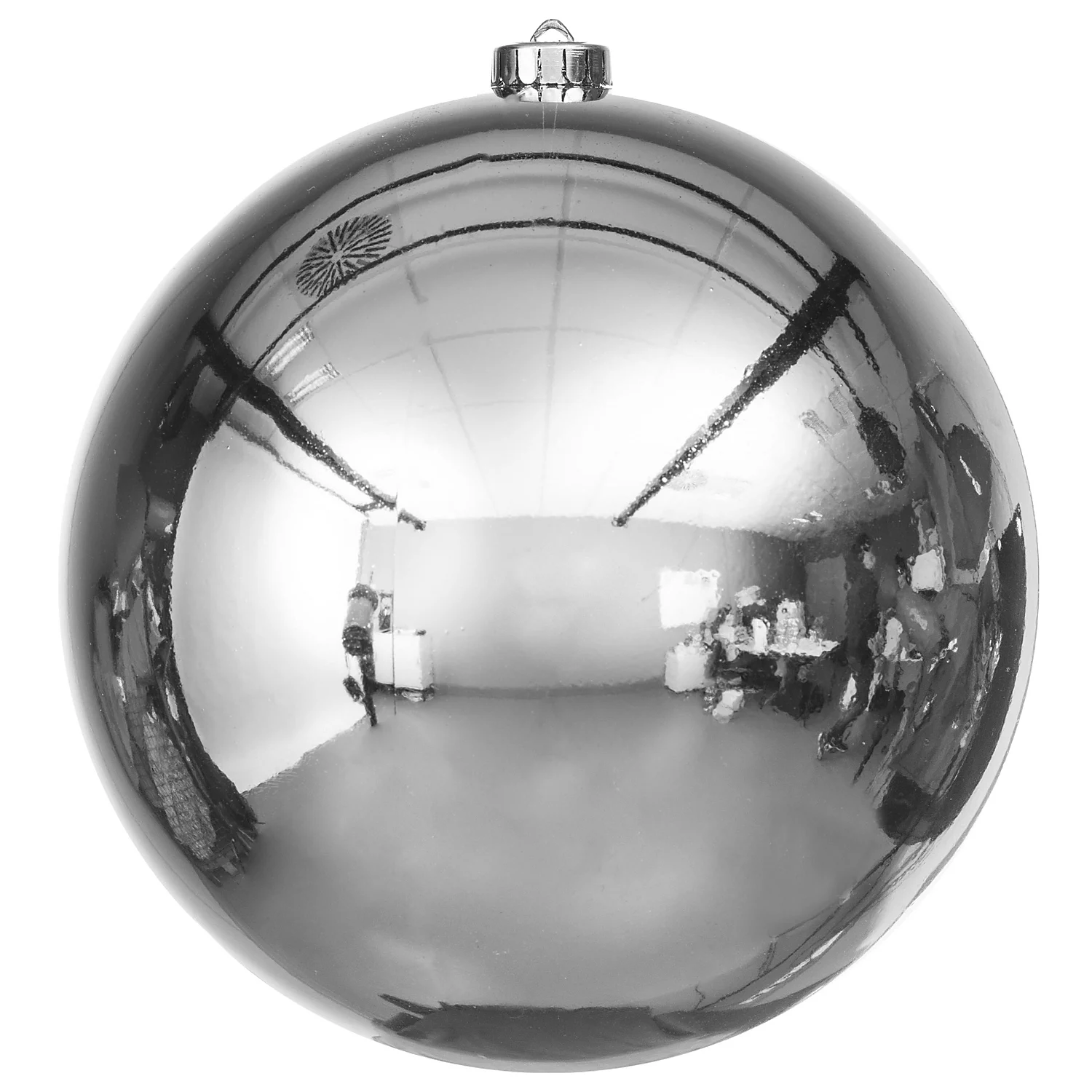 Boule de Noël en plastique, argenté, 20 cm Ø