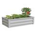 White Powder Coated Metal Raised Garden Bed Planter - 48" L x 24" W x 10" H