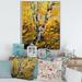 East Urban Home Birches in Yellow Autumn Wood - Painting on Canvas Metal in Green/Yellow | 32 H x 16 W x 1 D in | Wayfair