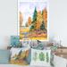 East Urban Home Autumnal Forest by the Lake Side V - Painting on Canvas Metal in Orange | 32 H x 16 W x 1.5 D in | Wayfair
