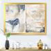 East Urban Home Abstract Pink Gold Beige & Dark Pastel Strokes - Picture Frame Painting on Canvas in Blue/Brown | 12 H x 20 W x 1 D in | Wayfair