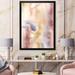 East Urban Home Pastel Abstract w/ Dark Blue Pink & Yellow Spots - Floater Frame Painting on Canvas Canvas | 20 H x 12 W x 1 D in | Wayfair
