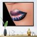 East Urban Home Creative & Fashion Make up on Woman Lips - Photograph on Canvas Metal in Blue | 24 H x 32 W x 1 D in | Wayfair