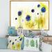 East Urban Home Blue Flowers in the Meadow - Painting on Canvas Metal in Blue/Yellow | 16 H x 32 W x 1 D in | Wayfair