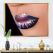 East Urban Home Creative & Fashion Make up on Woman Lips - Photograph on Canvas Metal in Blue | 24 H x 32 W x 1 D in | Wayfair
