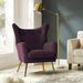 Wingback Chair - Willa Arlo™ Interiors Dowdle 29.5" Wide Tufted Wingback Chair Wood/Velvet/Metal in Indigo | 36.5 H x 29.25 W x 27.5 D in | Wayfair