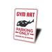 Lizton Sign Shop, Inc Gym Rat Parking Aluminum Sign Metal in Gray/White | 10 H x 14 W x 0.04 D in | Wayfair 2846-A1014