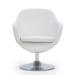 Balloon Chair - Brayden Studio® Maelie 26.8" W Swivel Balloon Chair Faux Leather/Metal in White | 31.5 H x 26.8 W x 25.6 D in | Wayfair