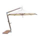 Bambrella Round Levante Side Wind Bamboo Cantilever Umbrella With Base - 3.5m R-SW-L-HW | SWL-SYS