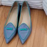 J. Crew Shoes | J.Crew Leather Flats Size 7.5 | Color: Blue/Green | Size: 7.5