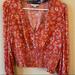American Eagle Outfitters Tops | American Eagle Long Sleeve Blouse Size Medium | Color: Orange/Red | Size: M