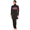 YEESAM® Muslim Swimsuit Islamic Full Cover Modest Swimwear Beachwear Burkini (Asia XL ~ Ref. UK Size 12-14, Black)