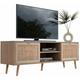 Tv Lowboard Sonoma Eiche Rattan Optik tv Schrank Modern Skandinavisch - 150x52x40 cm (BxHxT)