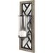Benji Brown Wood Frame With Black Metal And Mirrored Wall Candle Holder - 8"W x 6.1"D x 24"H