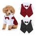 Suit Bow Tie Costumefor Dogs Wedding Shirt Formal Tuxedo with Black Tie Dog Prince Wedding Bow Tie Suit Dog Shirt Puppy Pet Small Dog Clothes