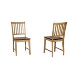 Set of 2 Distressed Brown Brook Slat Back Dining Chair 36”