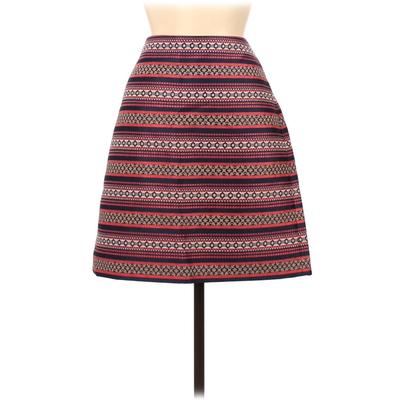 Ann Taylor LOFT Casual Skirt: Blue Stripes Bottoms - Size 8