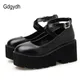 Gdgydh – chaussures LOLITA en cuir PU pour étudiantes uniforme JK talons à plateforme lanière