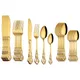 24 couverts dorés de style royal en acier inoxydable argenterie cuillères fourchettes couteaux