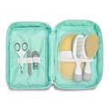 Chicco - Reise-Hygiene-Set für Kinder, 6 Stück, Bürste und Kamm, Schwamm-Handschuh, Schere mit abgerundeten Spitzen, Nagelknipser und USA-Nagelfeilen.