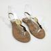 Jessica Simpson Shoes | Euc Jessica Simpson White Leather Thong Sandals | Color: Tan/White | Size: 8.5