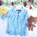 Zara Dresses | Hp Zara Baby Girl Dress Denim Cherry 18-24m | Color: Blue | Size: 18-24mb