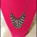 American Eagle Outfitters Jewelry | *Aeo Mesh & Rhinestones Necklace | Color: Silver | Size: Os