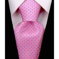 Scott Allan Men's 100% Silk Polka Dot Tie - Pink/Blue