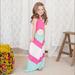 Family Dress Mother and Daughter Matching Striped Womens Girls Long Dresses