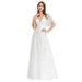 Ever-Pretty Women's A-line Ruffle Sleeve Floral Lace Bridesmaid Dress for Women 00723 White US6